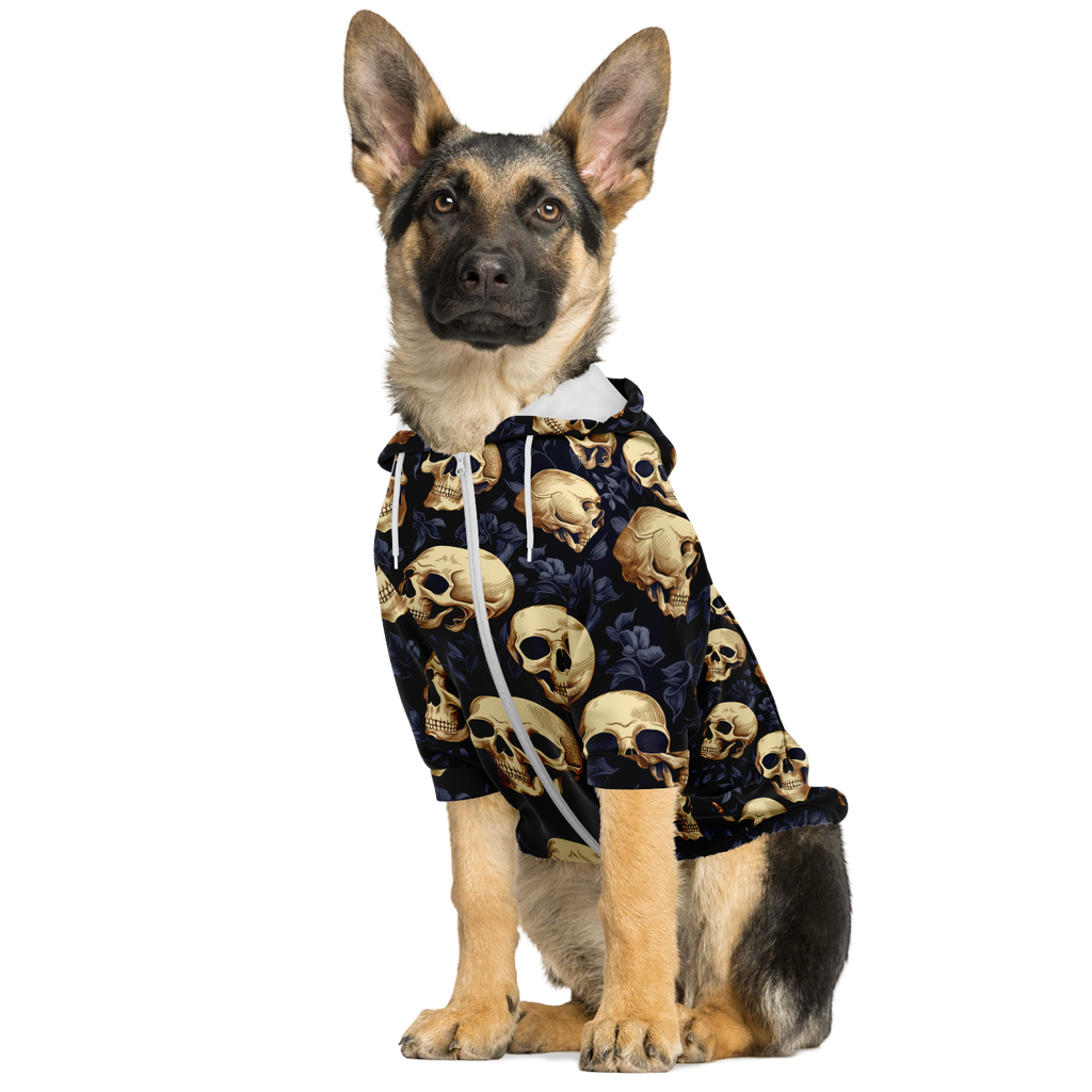 Skulls Muster Hund Kapuzenpullover  Athletic Dog Zip-Up Hoodie - AOP TwinTails