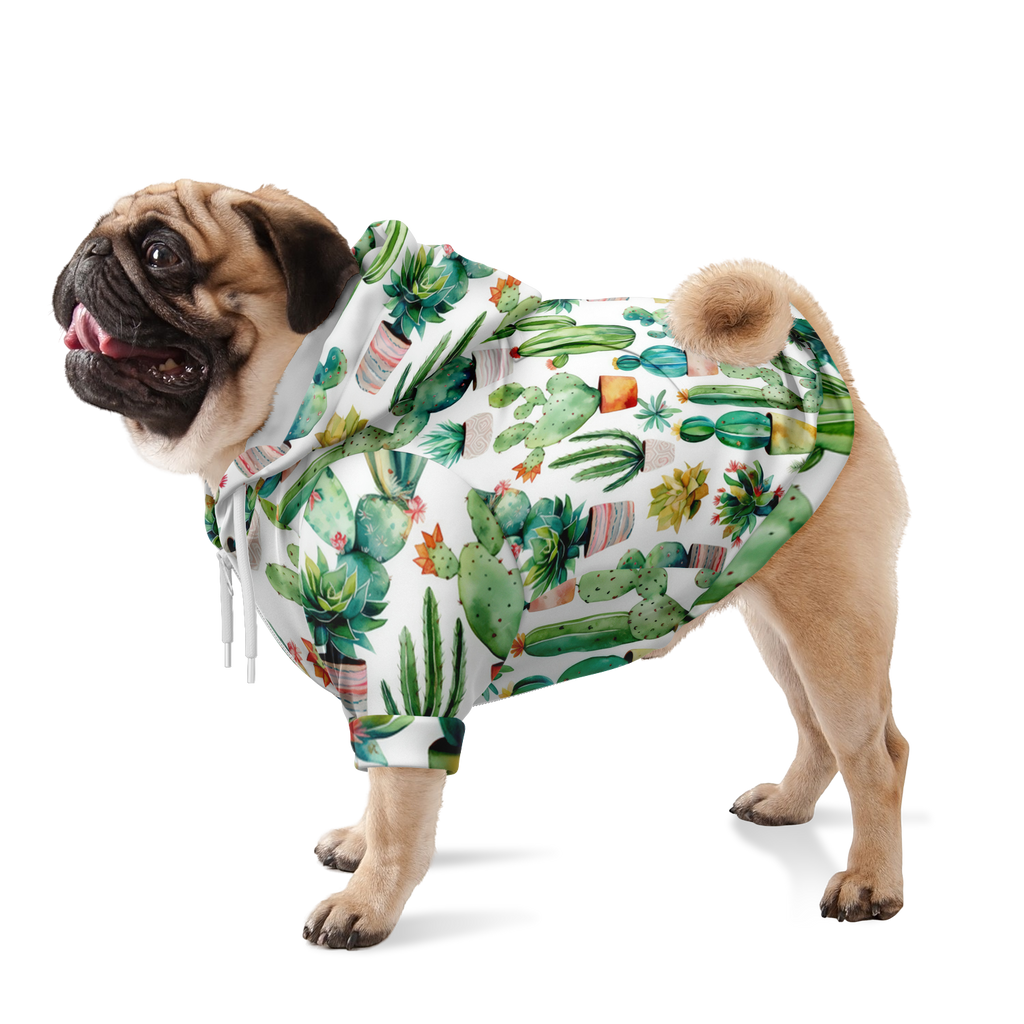 Kaktus Muster Mensch-Hund Kapuzenpullover Set  Mensch-Hund Kapuzenpullover Set TwinTails