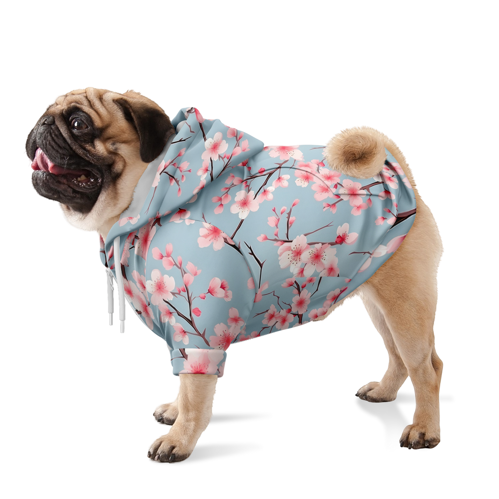 Cherry Blossom Hund Kapuzenpullover  Athletic Dog Zip-Up Hoodie - AOP TwinTails