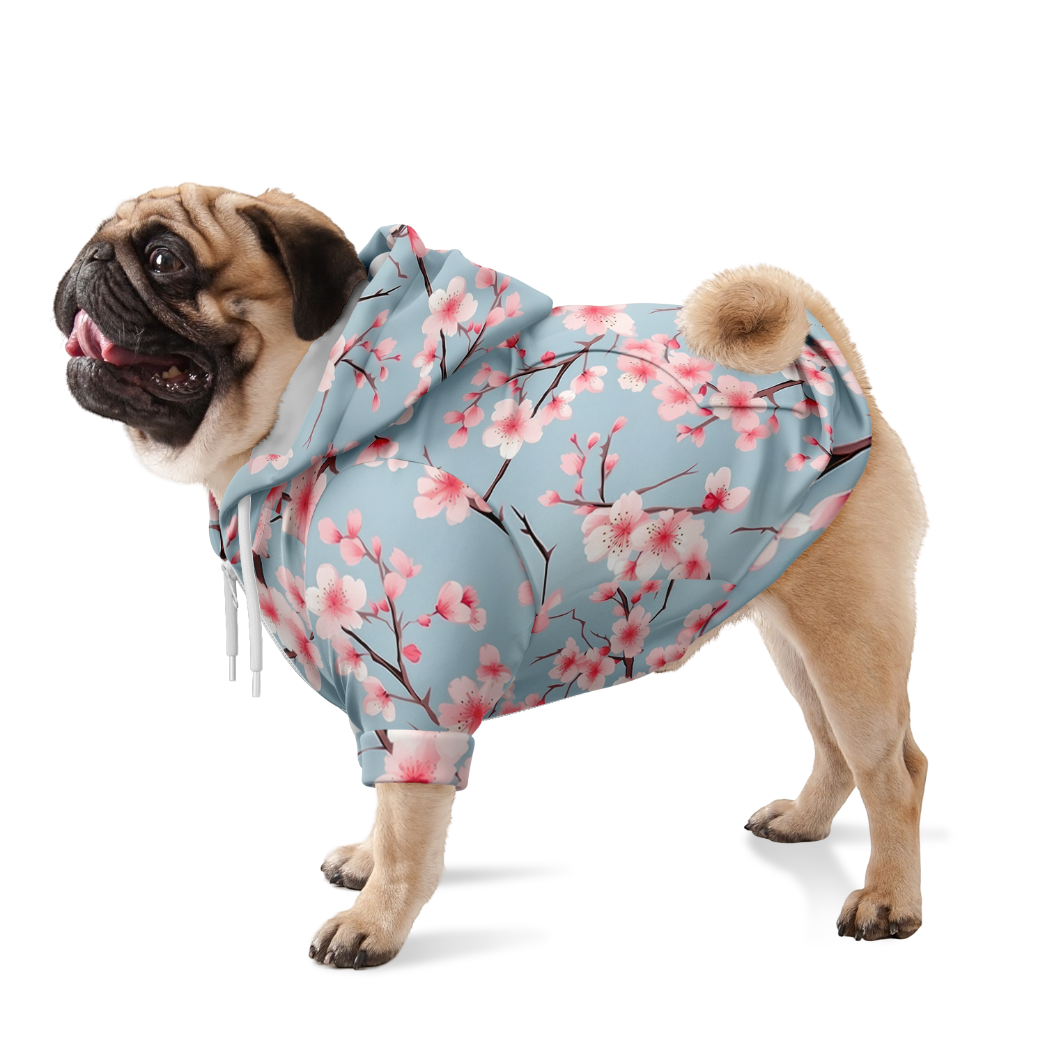 Cherry Blossom Hund Kapuzenpullover  Athletic Dog Zip-Up Hoodie - AOP TwinTails