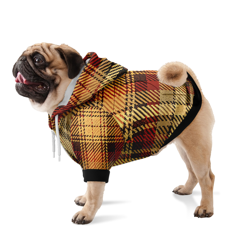 Herbstkaro Hund Kapuzenpullover  Herbstkaro Hund Kapuzenpullover TwinTails