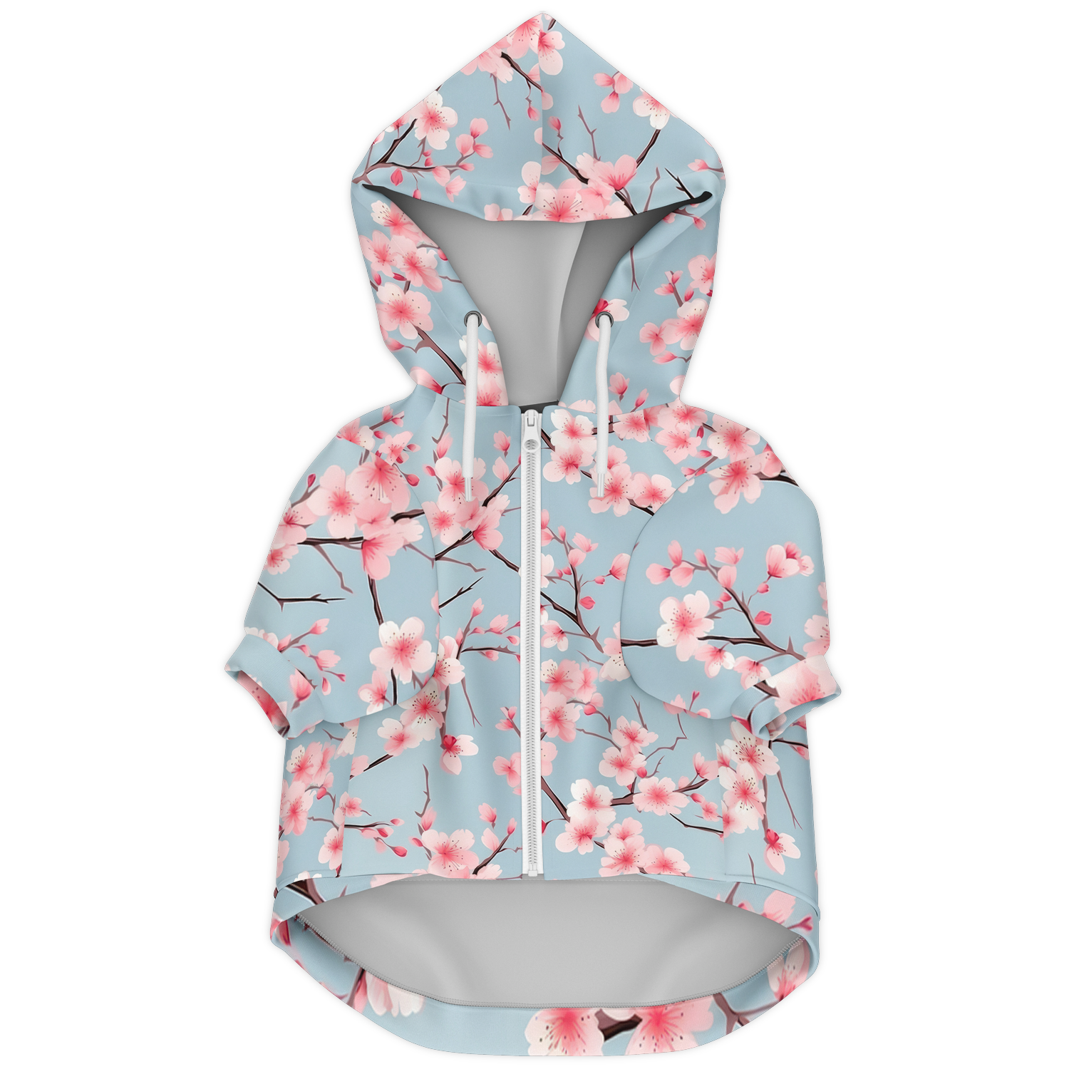 Cherry Blossom Hund Kapuzenpullover  Athletic Dog Zip-Up Hoodie - AOP TwinTails