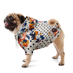 Flower Dots Pattern Mensch-Hund Kapuzenpullover Set  Mensch-Hund Kapuzenpullover Set TwinTails