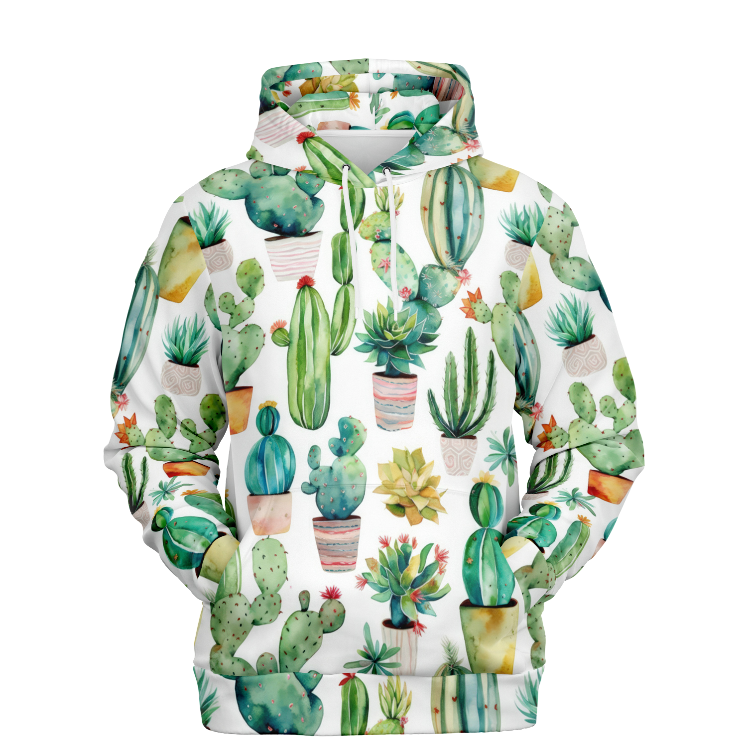Kaktus Muster Mensch-Hund Kapuzenpullover Set  Mensch-Hund Kapuzenpullover Set TwinTails