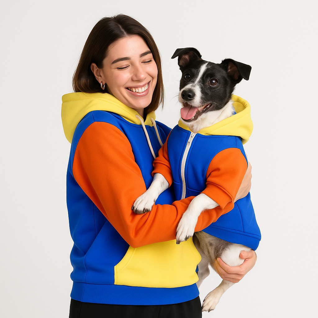 Bold Retro Core Mensch-Hund Kapuzenpullover Set  Bold Retro Core Mensch-Hund Kapuzenpullover Set TwinTails