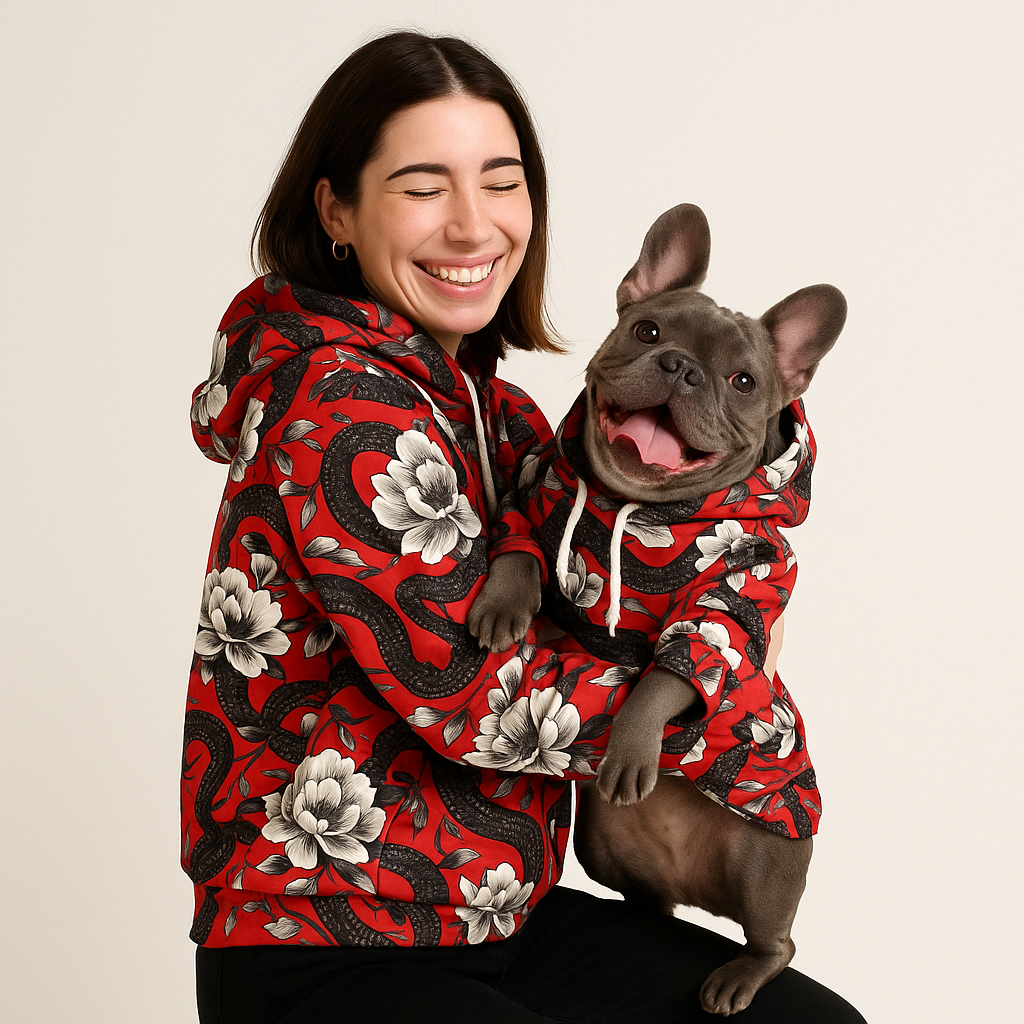 Snaky Dark Mensch-Hund Kapuzenpullover Set  Mensch-Hund Kapuzenpullover Set TwinTails