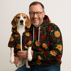 Floral Muster Mensch-Hund Kapuzenpullover Set  Mensch-Hund Kapuzenpullover Set TwinTails