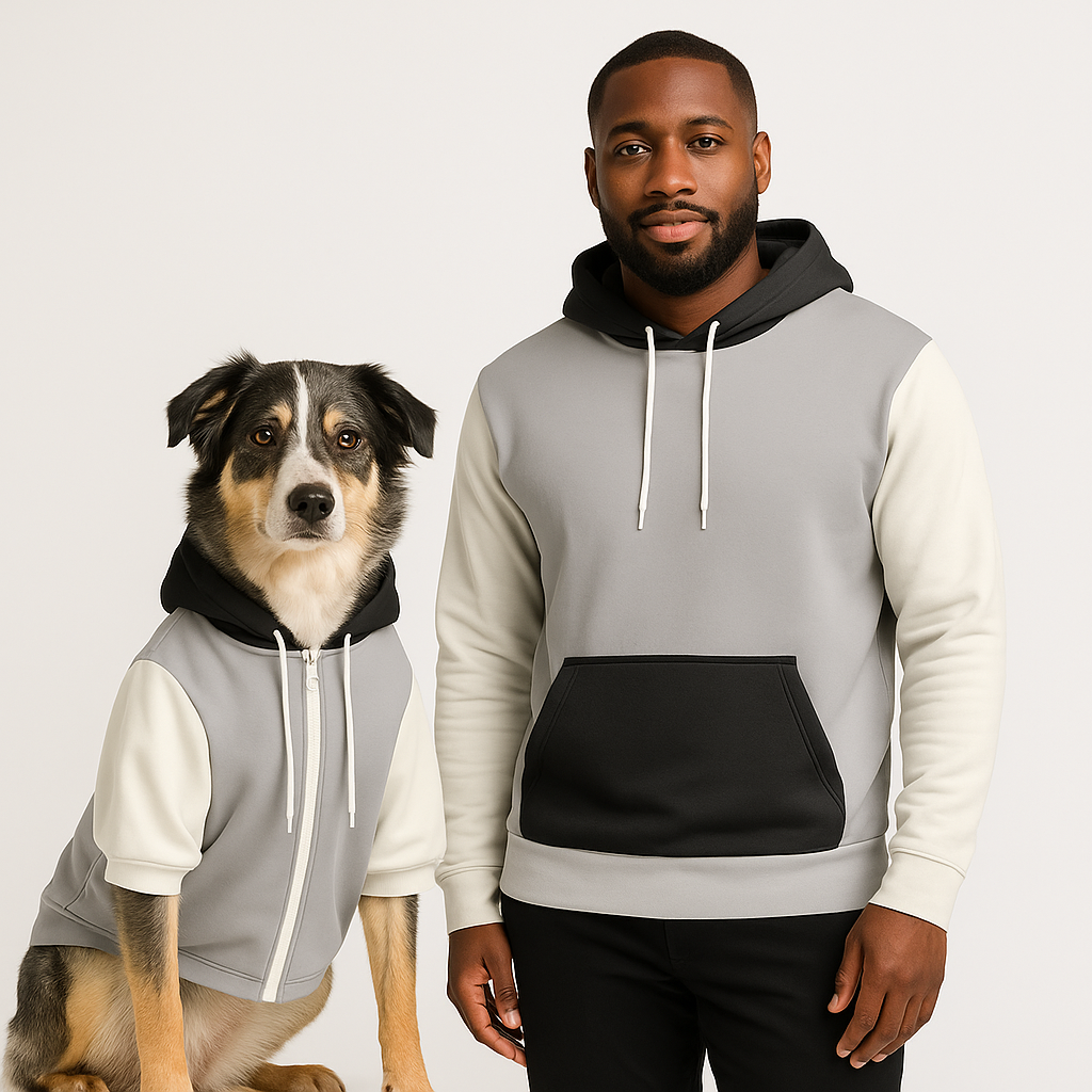 Minimal Luxe Mensch-Hund Kapuzenpullover Set  Mensch-Hund Kapuzenpullover Set TwinTails