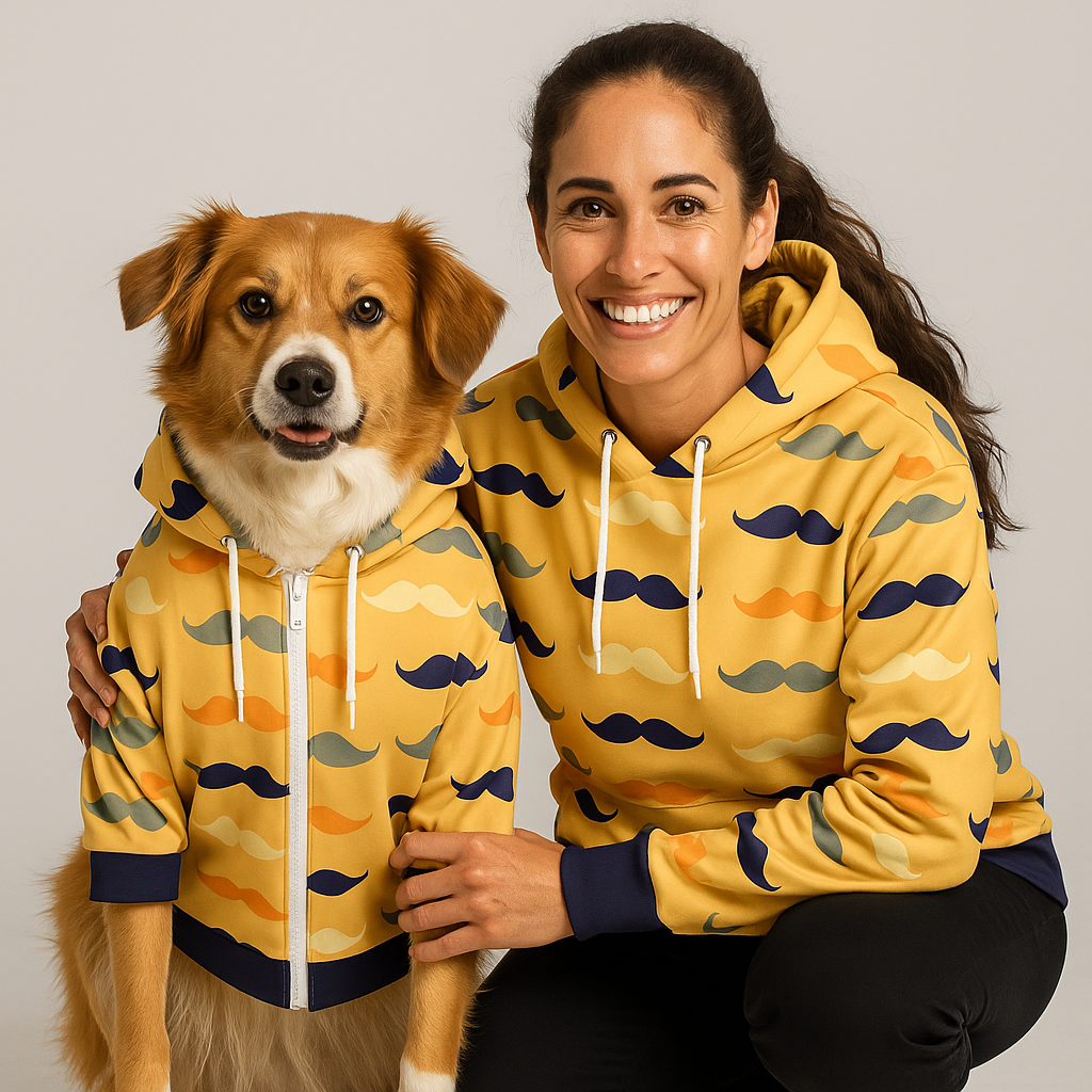 Mustache Mensch-Hund Kapuzenpullover Set  Mustache Mensch-Hund Kapuzenpullover Set TwinTails