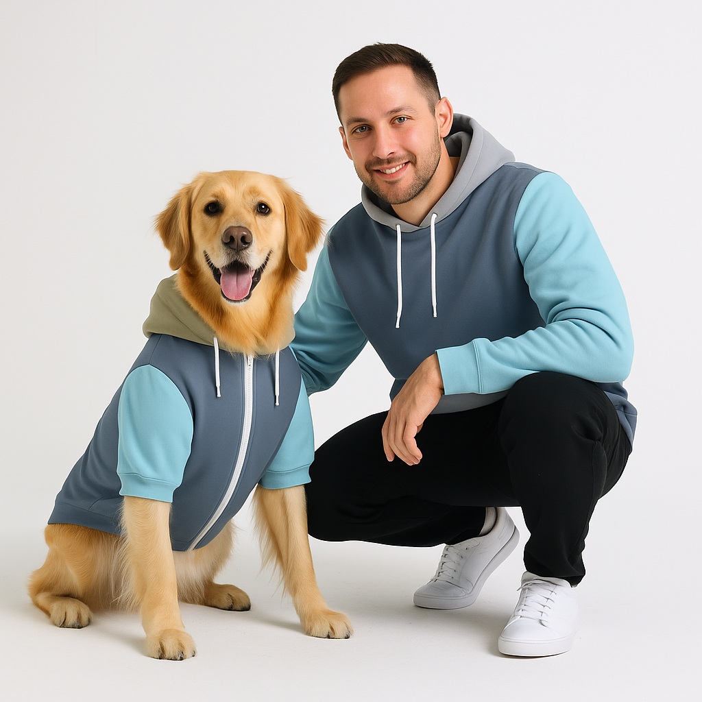 Stormy Ice Mensch-Hund Kapuzenpullover Set  Stormy Ice Mensch-Hund Kapuzenpullover Set TwinTails