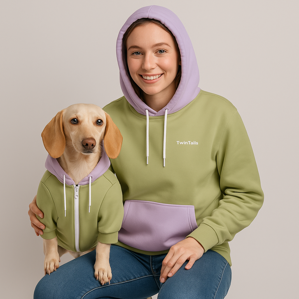 Wild Meadow Mensch-Hund Kapuzenpullover Set  Mensch-Hund Kapuzenpullover Set TwinTails