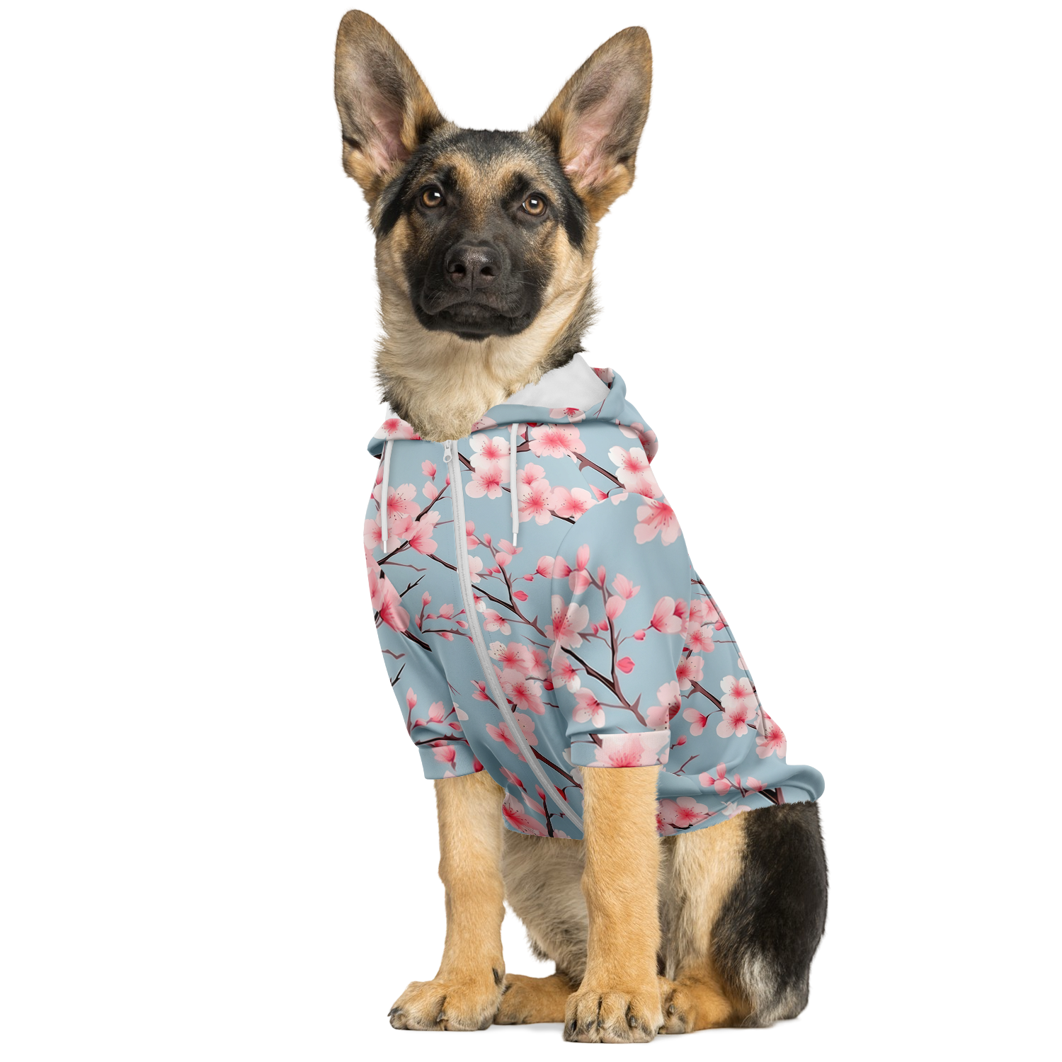 Cherry Blossom Hund Kapuzenpullover  Athletic Dog Zip-Up Hoodie - AOP TwinTails