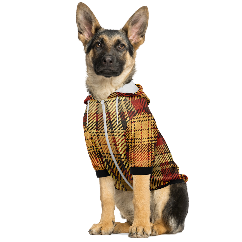 Herbstkaro Hund Kapuzenpullover  Herbstkaro Hund Kapuzenpullover TwinTails