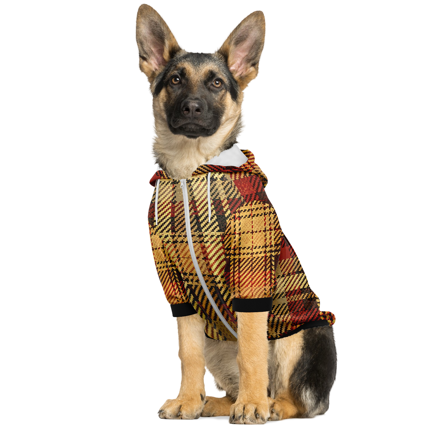 Herbstkaro Hund Kapuzenpullover  Herbstkaro Hund Kapuzenpullover TwinTails