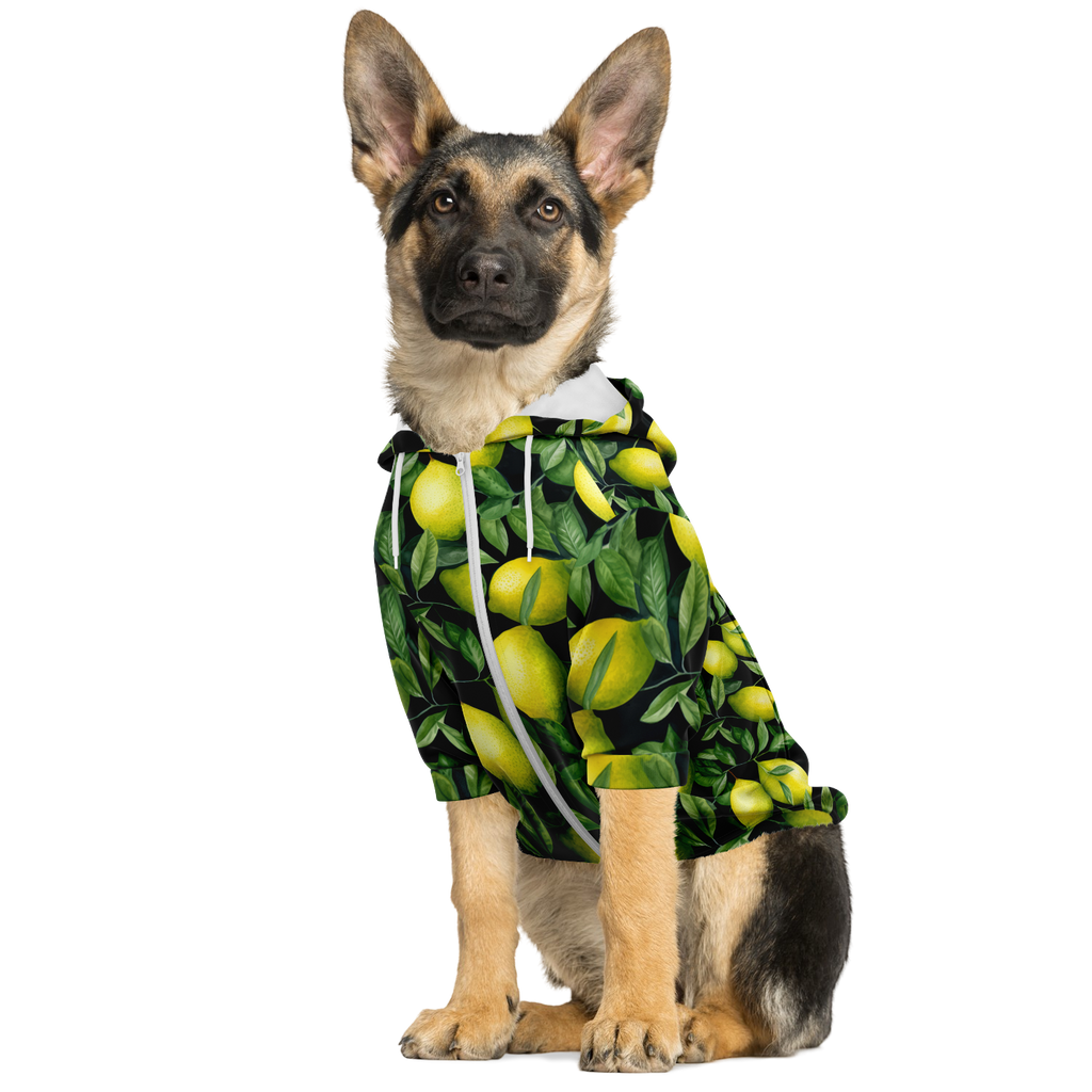 Lemon Hund Kapuzenpullover  Athletic Dog Zip-Up Hoodie - AOP TwinTails