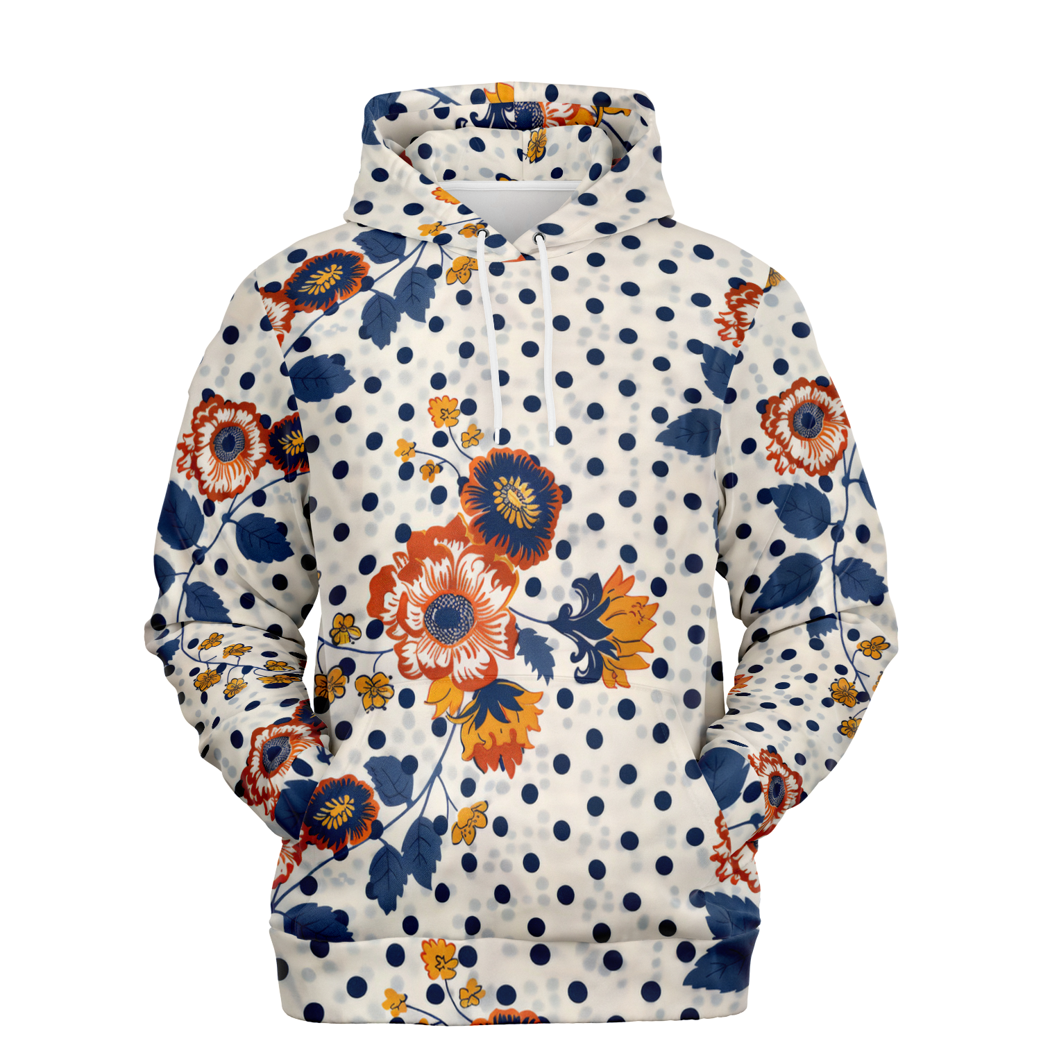 Flower Dots Pattern Mensch-Hund Kapuzenpullover Set  Mensch-Hund Kapuzenpullover Set TwinTails