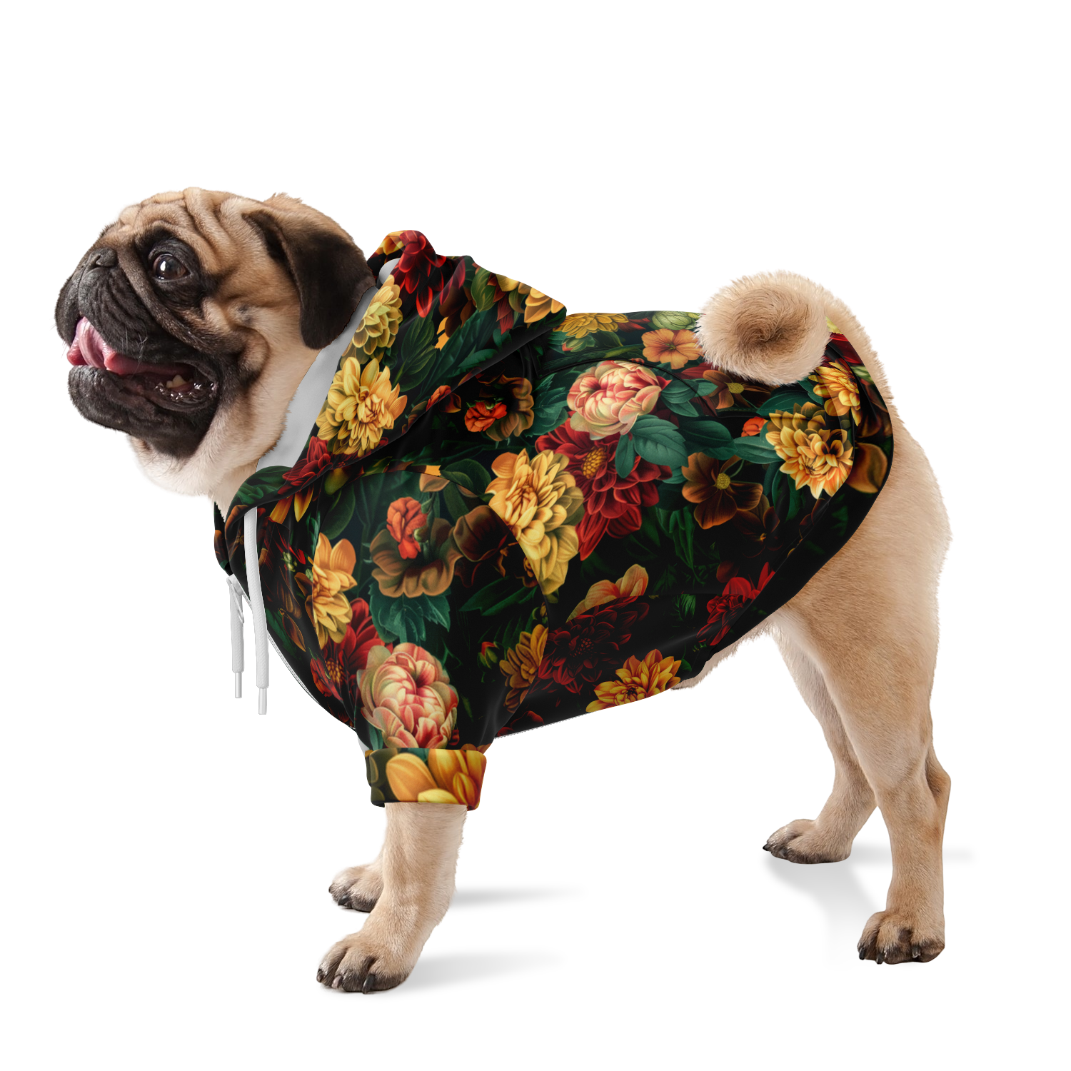 Floral Muster Mensch-Hund Kapuzenpullover Set  Mensch-Hund Kapuzenpullover Set TwinTails