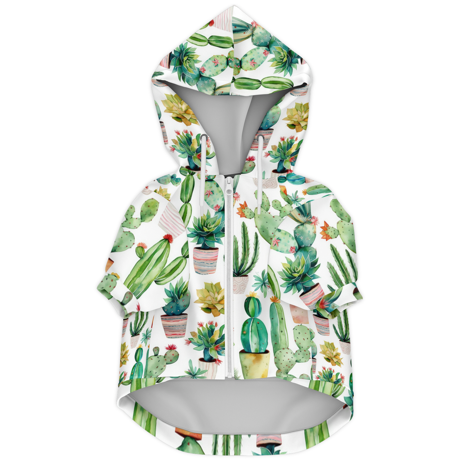 Kaktus Muster Mensch-Hund Kapuzenpullover Set  Mensch-Hund Kapuzenpullover Set TwinTails