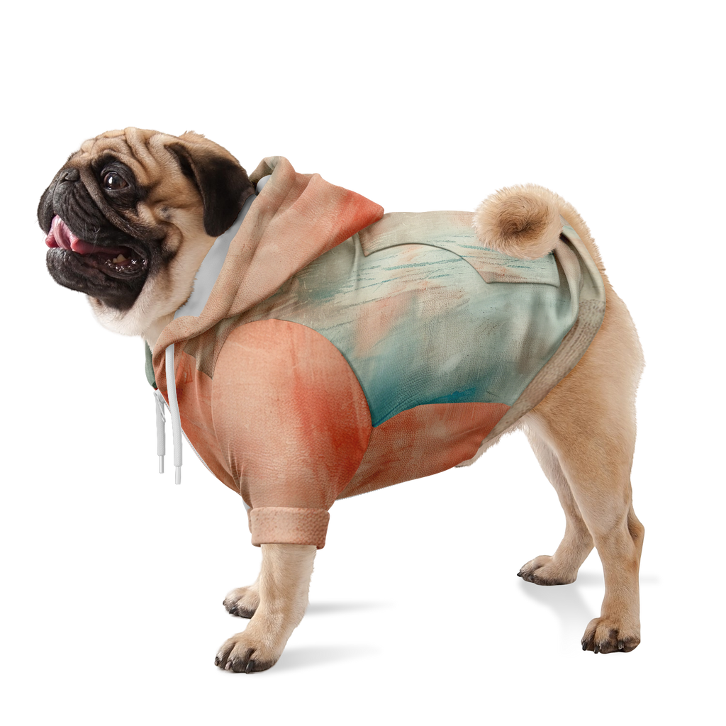 Samt Orange Hund Kapuzenpullover  Athletic Dog Zip-Up Hoodie - AOP TwinTails