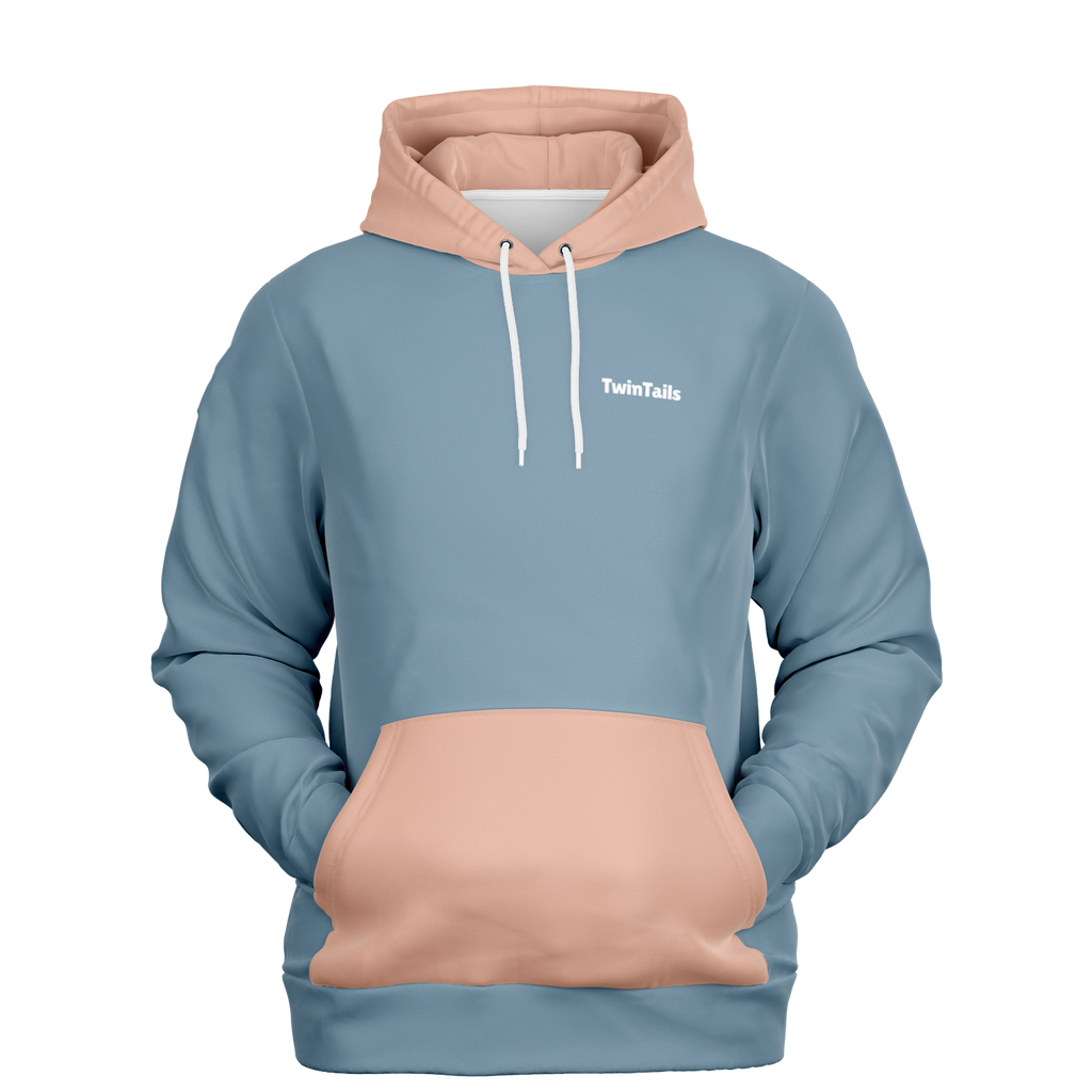 Peach Denim Mensch-Hund Kapuzenpullover Set  Mensch-Hund Kapuzenpullover Set TwinTails