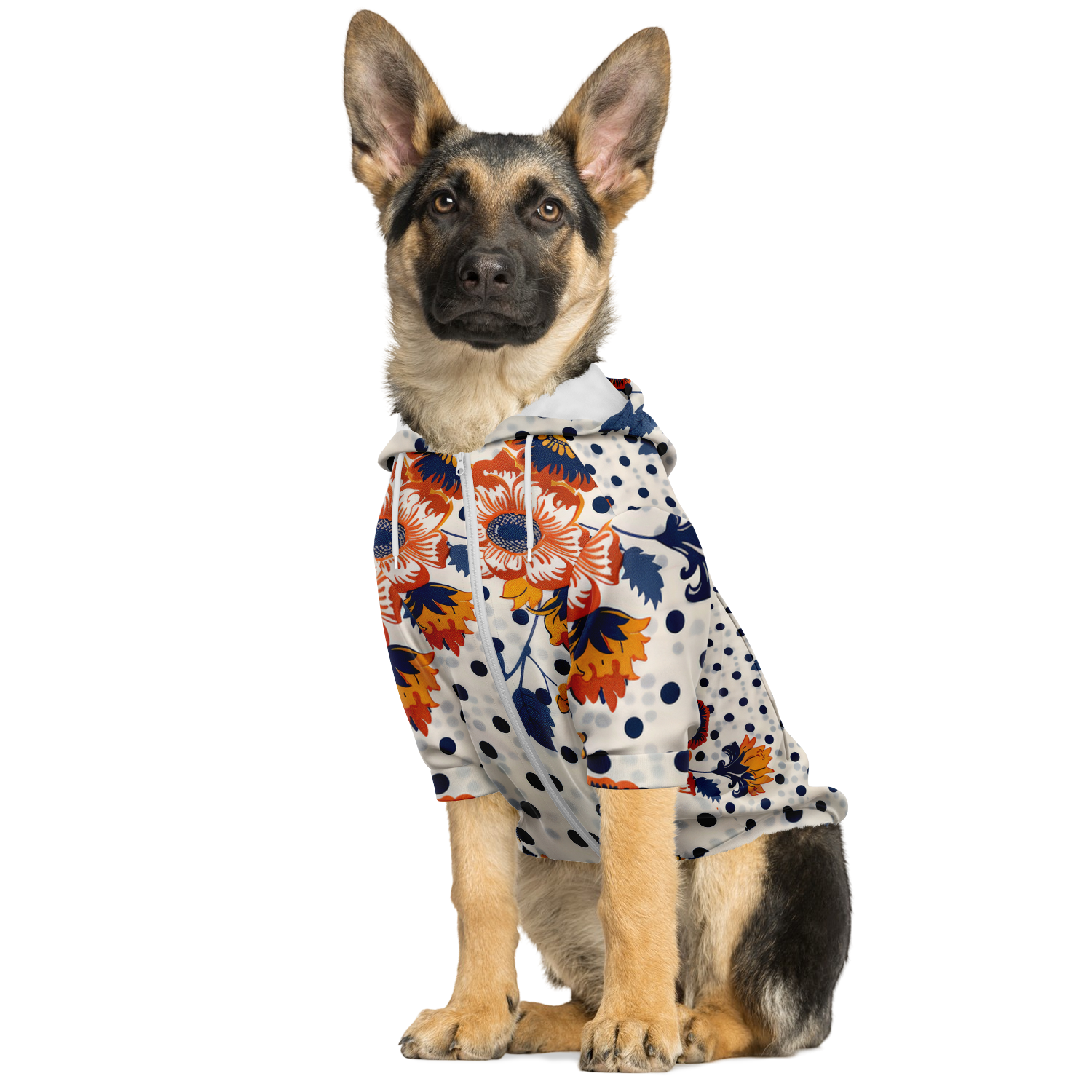 Flower Dots Pattern Hund Kapuzenpullover  Hund Kapuzenpullover TwinTails