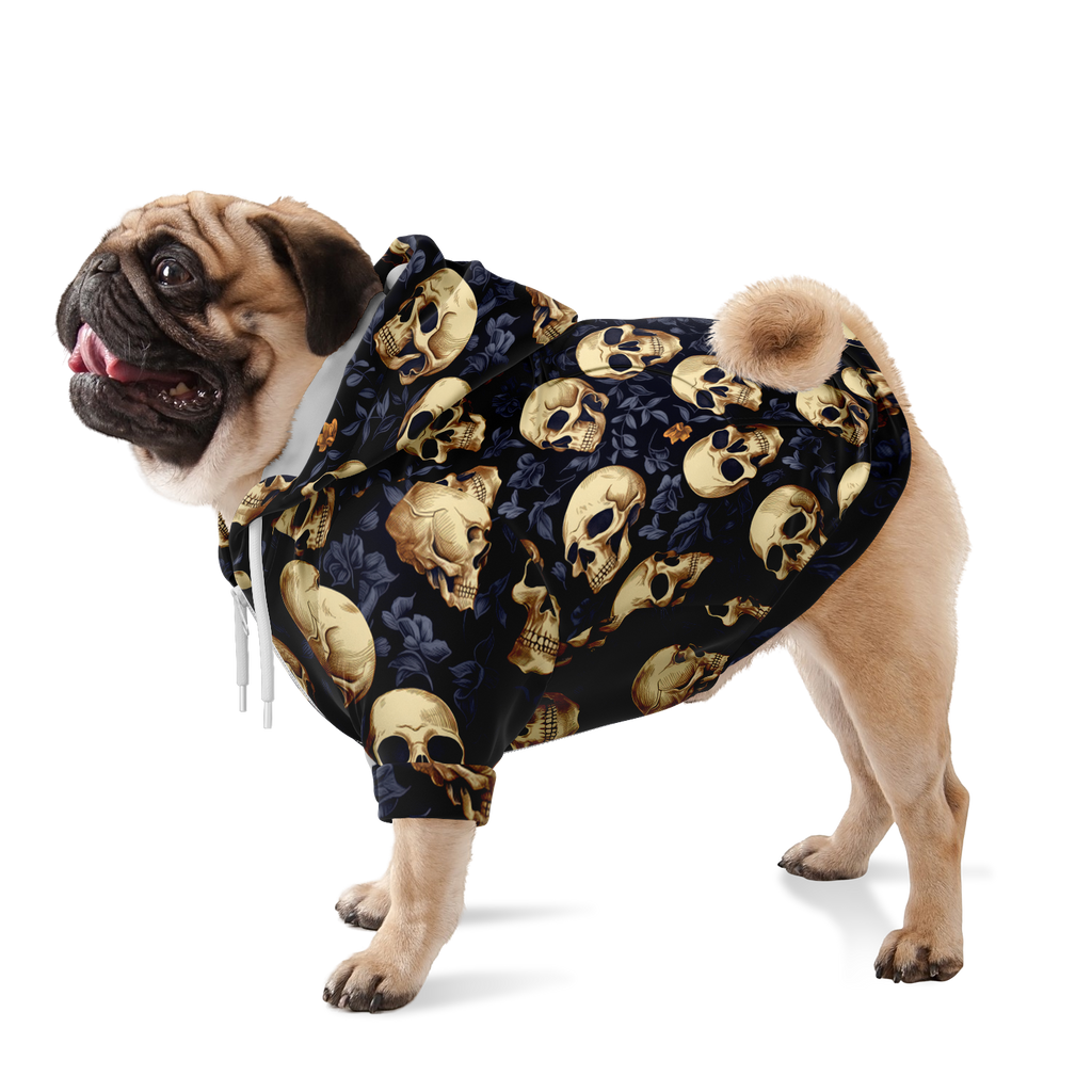 Skulls Muster Hund Kapuzenpullover  Athletic Dog Zip-Up Hoodie - AOP TwinTails